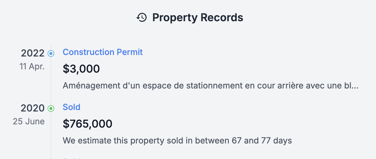 Property History and Municipal Information